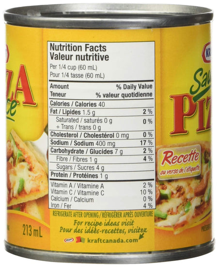 Kraft Pizza Sauce, 213mL/7.2oz., (Pack of 24), {Imported from Canada}