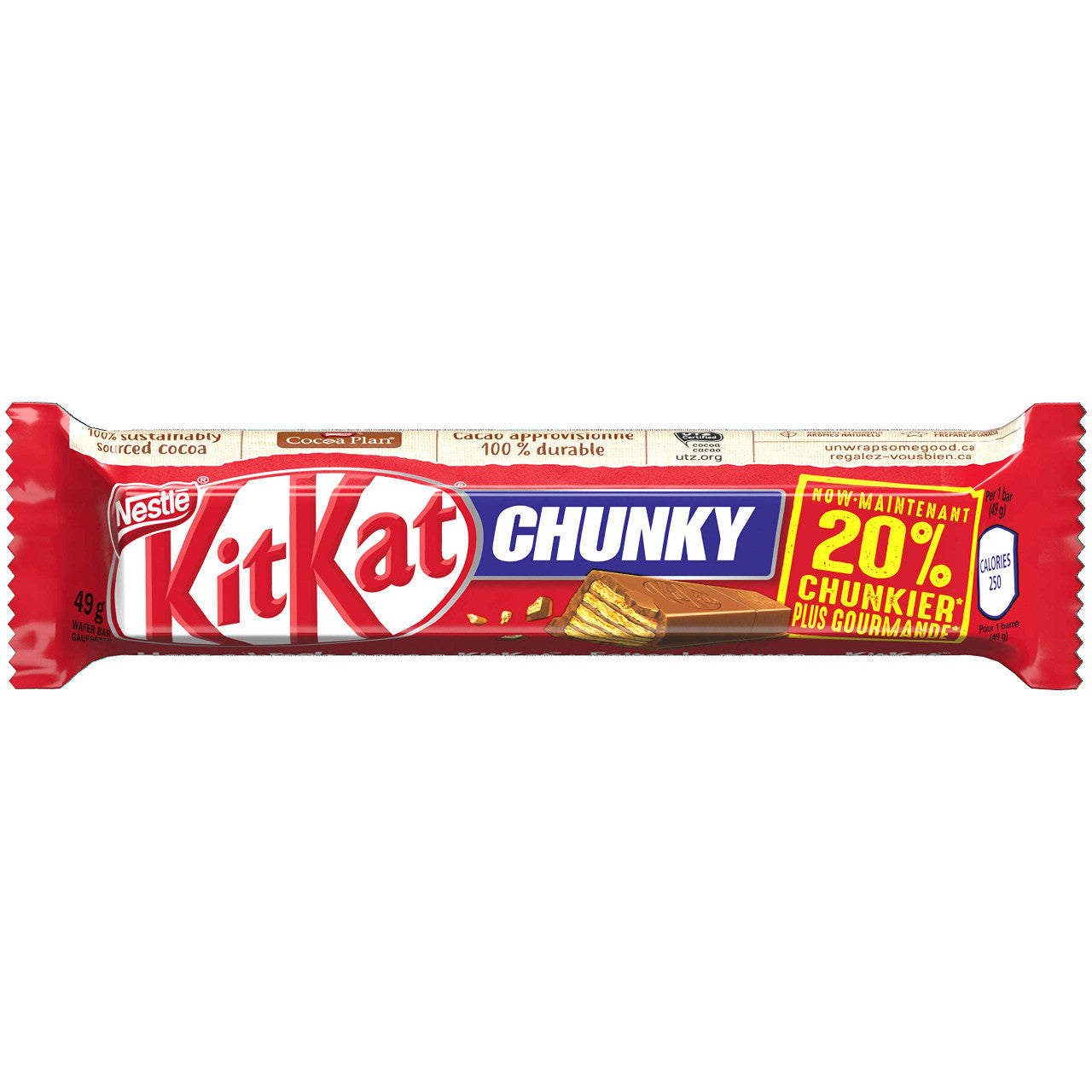 Nestle Kitkat Chunky Chocolate Bars Multipack, 4 X 49g, 196g/6.9 oz., {Imported from Canada}