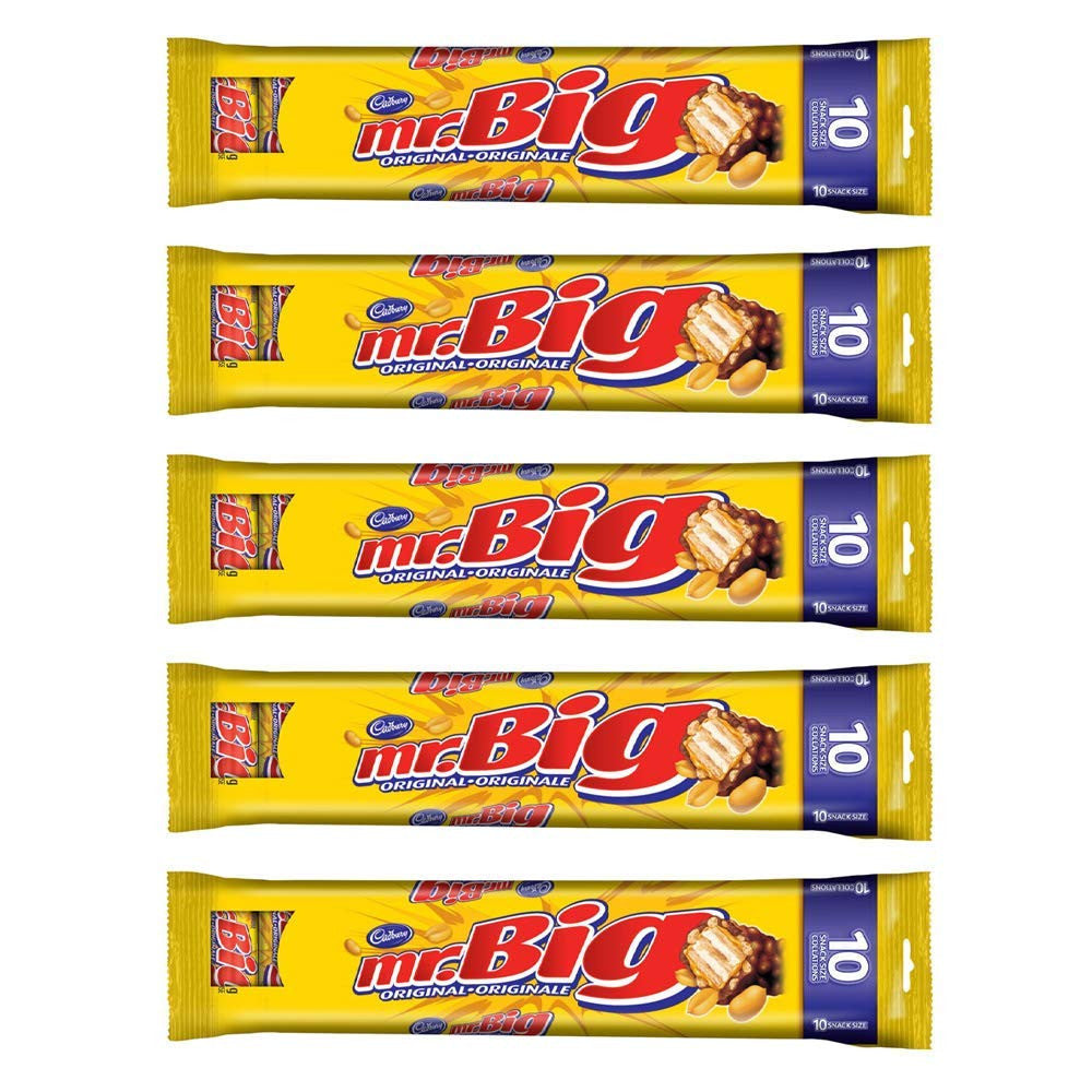 Cadbury Mr. Big Original 10 Snack Size Chocolate Bar 5-Pack {Imported from Canada}