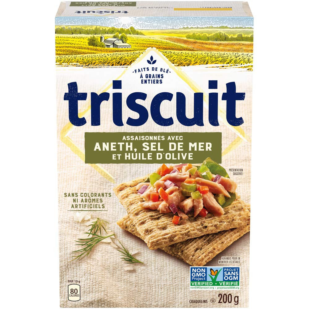 Christie Triscuit Dill Sea Salt & Olive Oil, 200g/7.1 oz., (Imported from Canada)