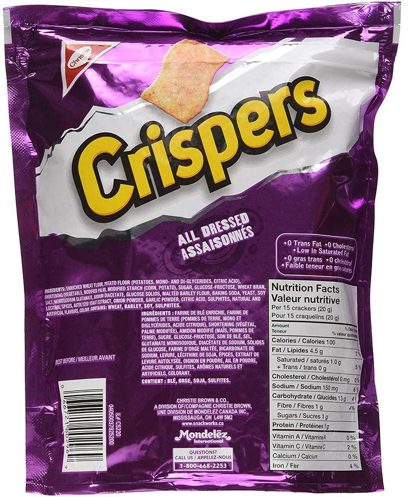 Christie Crispers All Dressed, 175g/6.2 oz, (3 Pack),{Imported from Canada}