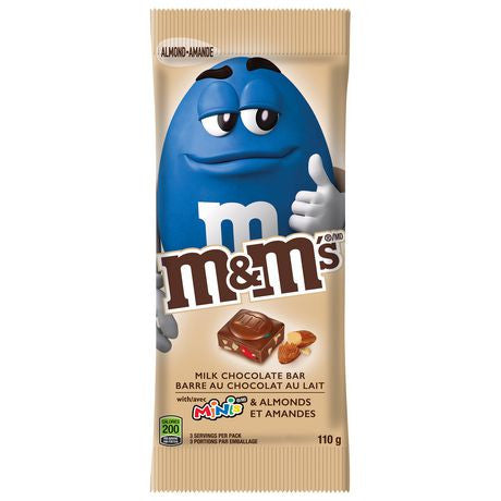 M & M's Almond Milk Chocolate Bar, 110g/3.9 oz., {Imported from Canada}