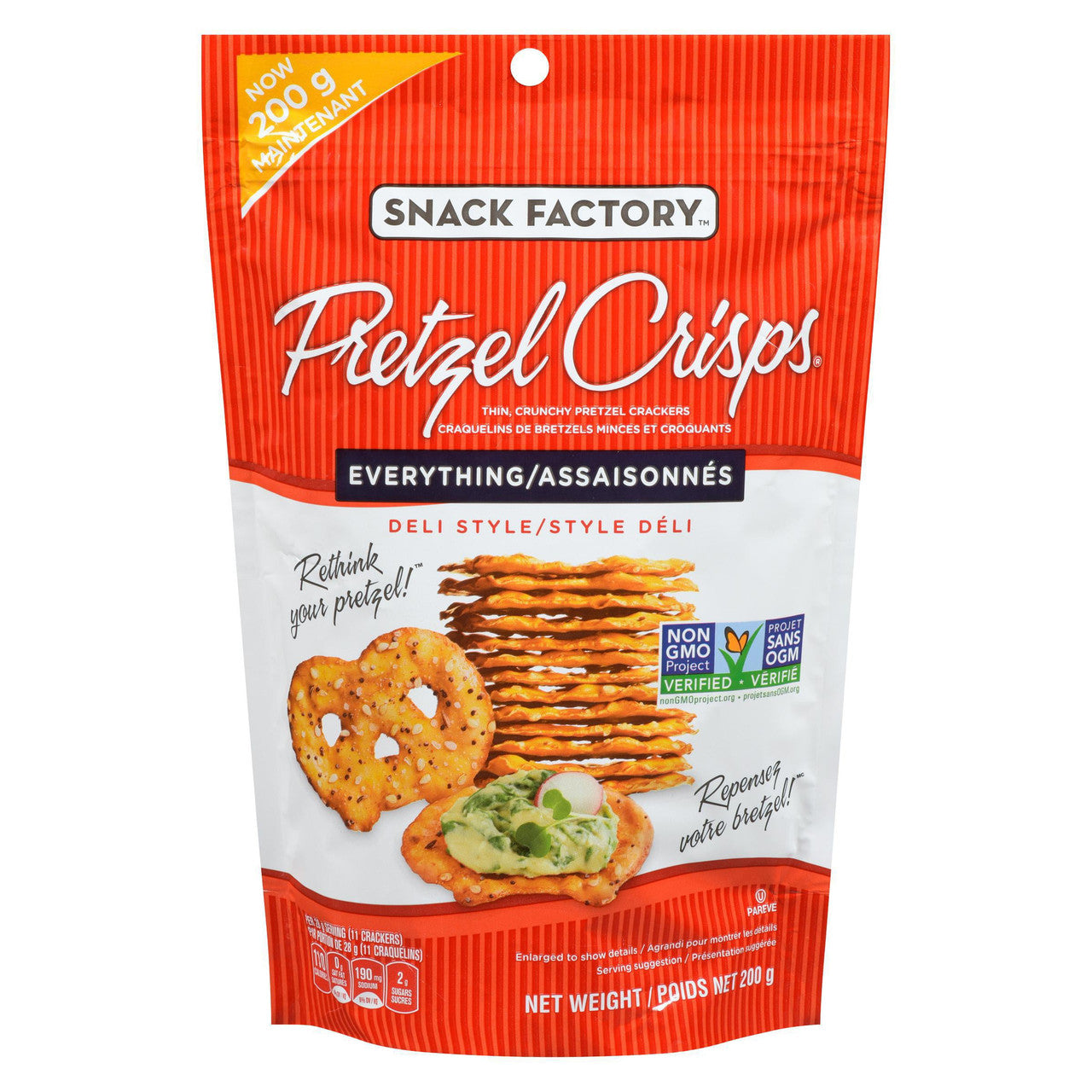 Snack Factory Deli Style Everything Pretzel Crisps, 200g/7 oz., {Imported from Canada}