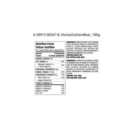 Great Value Honey Graham Bear Cookies, 180g/6.3oz., {Imported from Canada}