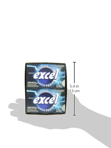 Excel Sugar-Free Gum, Strong Mint, 12 Count {Imported from Canada}