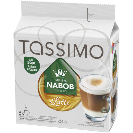 NABOB Tassimo Latte Coffee, 263g/9.3 oz., {Imported from Canada}