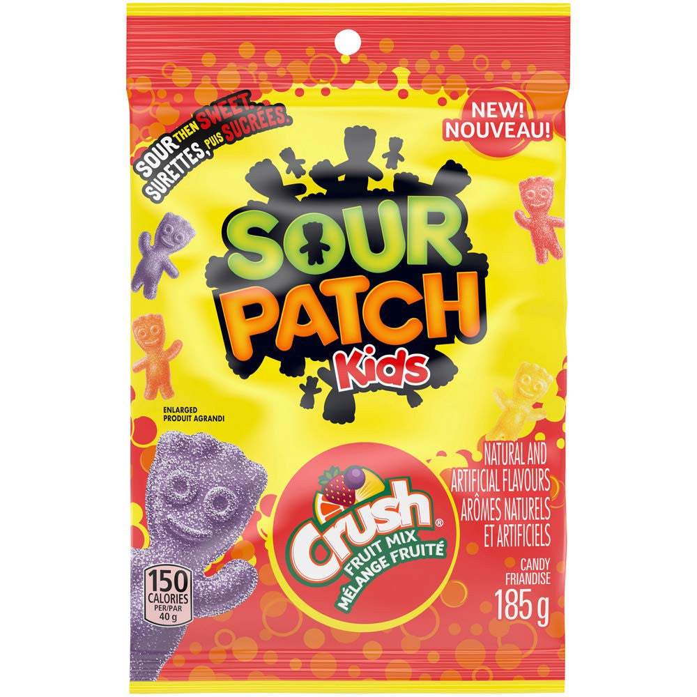 Maynards Sour Patch Kids Candy, Crush Soda Fruit,185g/6.5oz.,(3 Pack) {Imported from Canada}