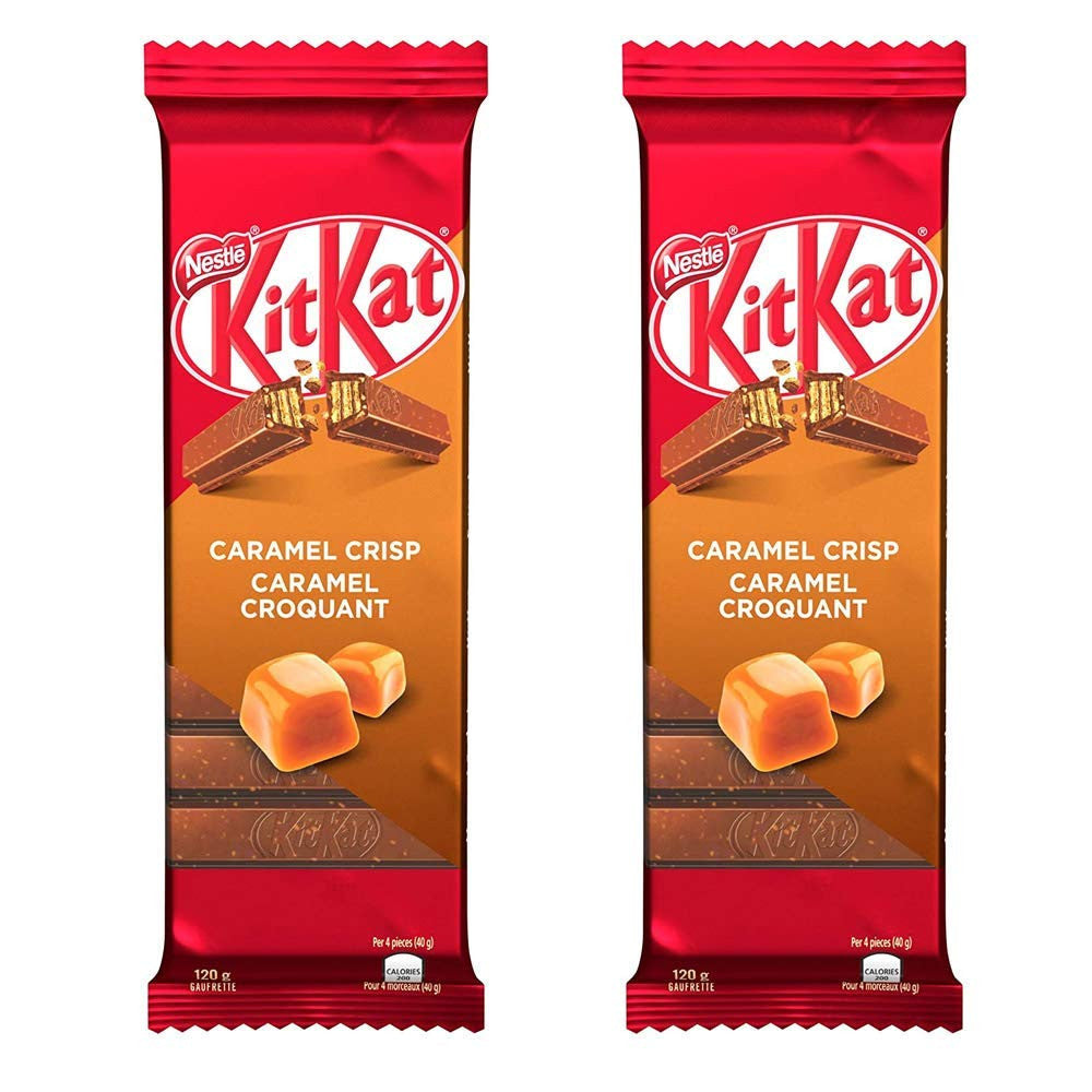 NESTLE Kitkat Caramel Crisp Wafer Bar, 120g/4.2oz, 2-Pack {Imported from Canada}
