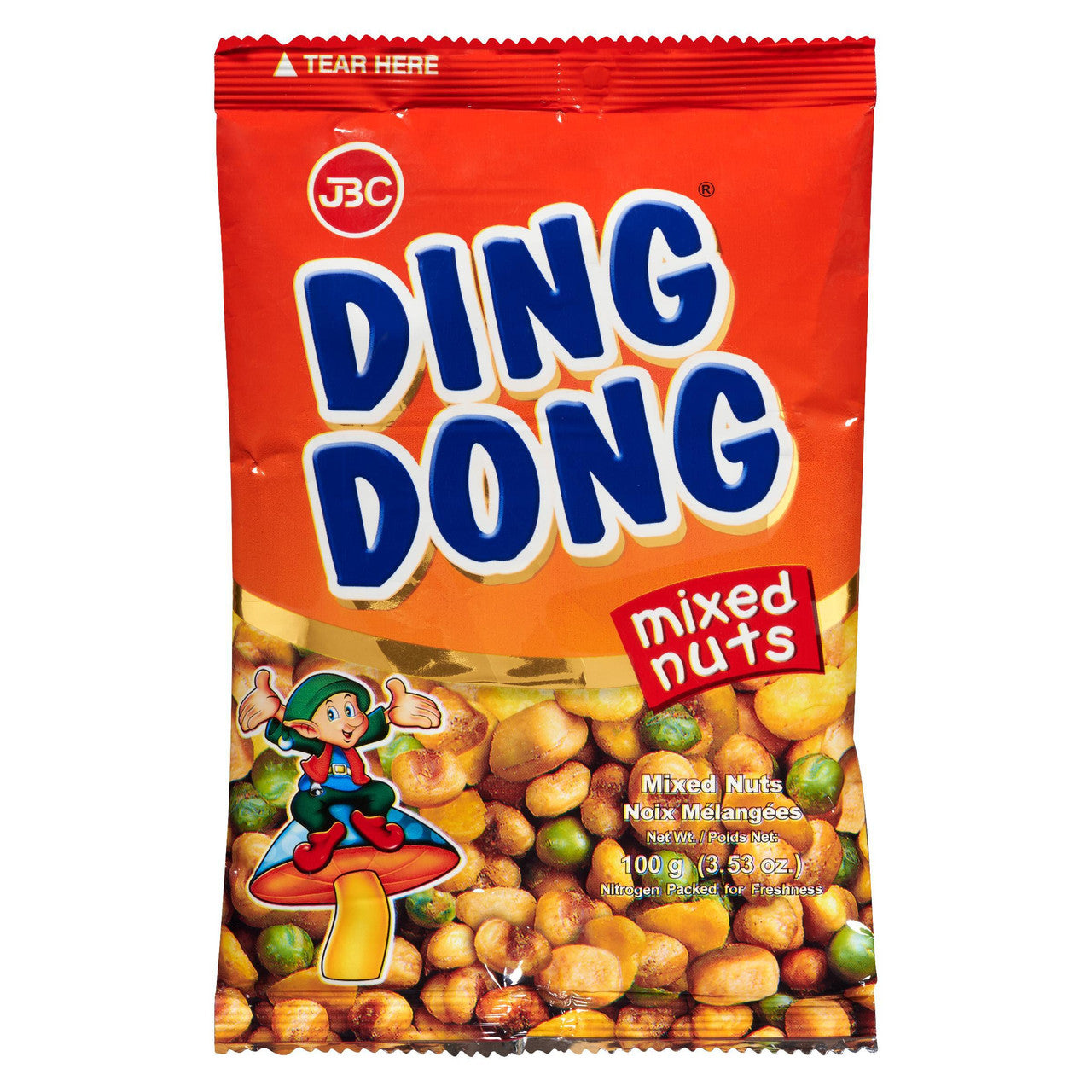 Ding Dong Original Mixed Nuts, 100g/3.5 oz. Bag {Imported from Canada}
