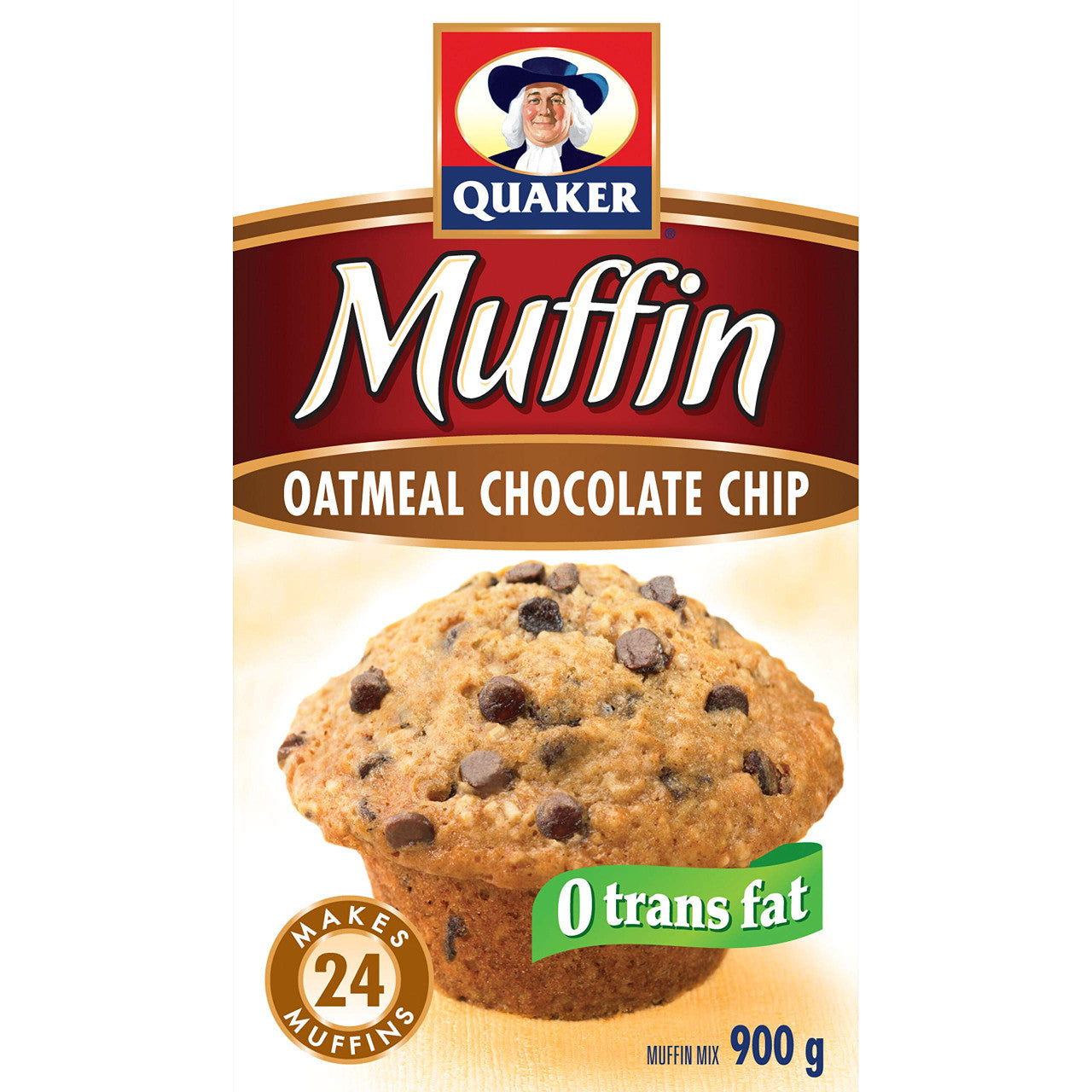 Quaker Muffin Mix Oatmeal Chocolate Chip, 900g/31.7 oz. (12pk) {Imported from Canada}