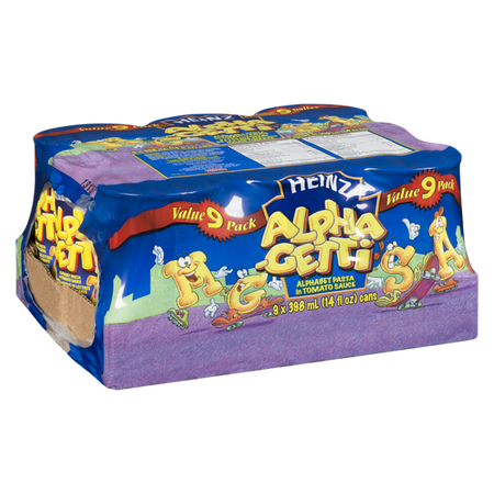Heinz Alphagetti Pasta 398ml/13.4oz Cans, 9 Pack (Imported from Canada)