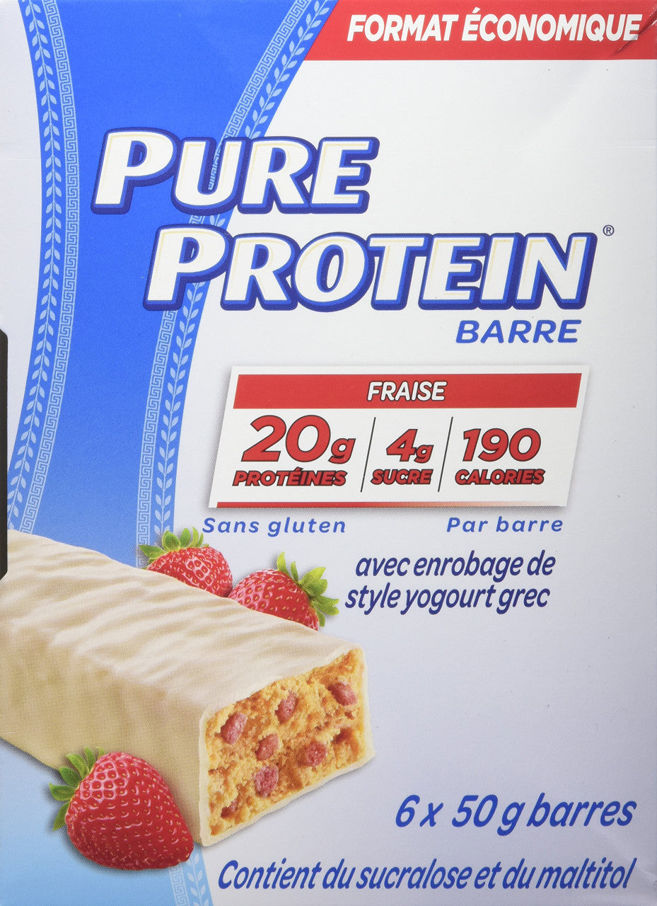 Pure Protein, Strawberry with Greek Yogurt Coating 6ct x 50g/1.8oz., {Imported from Canada}