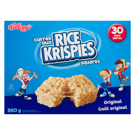 Kellogg's Rice Krispies Square Bars 660g/23.3 oz., Jumbo Pack-Original, 30ct (2 Pack) {Imported from Canada}