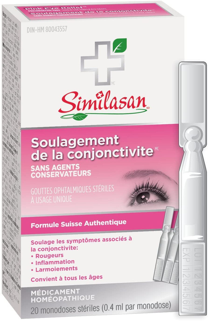 Similasan Pink Eye Relief Monodose, 20 Count, {Imported from Canada}
