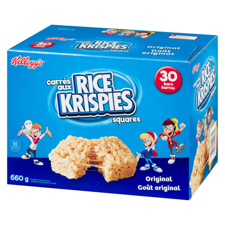 Kellogg's Rice Krispies Square Bars 660g/23.3 oz., Jumbo Pack-Original, 30ct (2 Pack) {Imported from Canada}