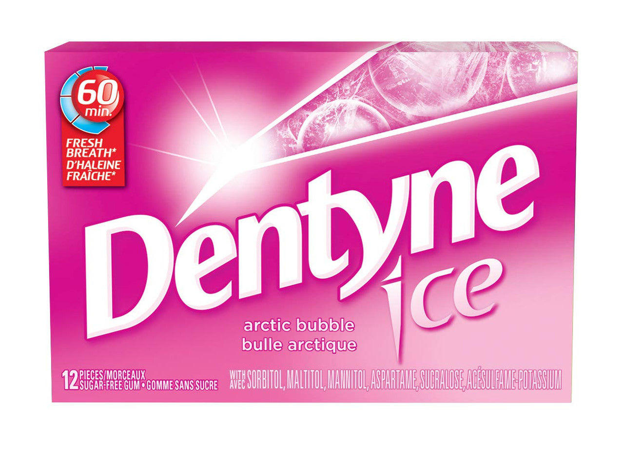 Dentyne Ice, Arctic Bubble Sugar Free Pellet Gum - 12x12/144ct {Canadian}