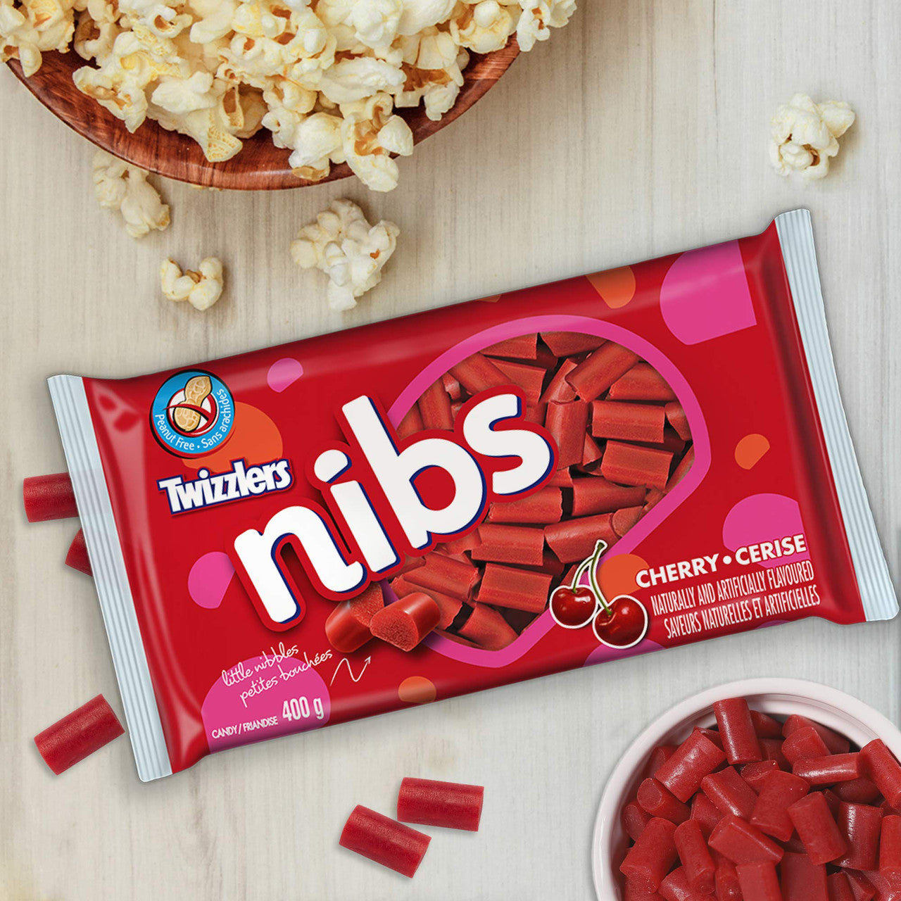 Twizzlers Nibs Cherry Flavored (400g / 14oz per pack){Imported from Canada}
