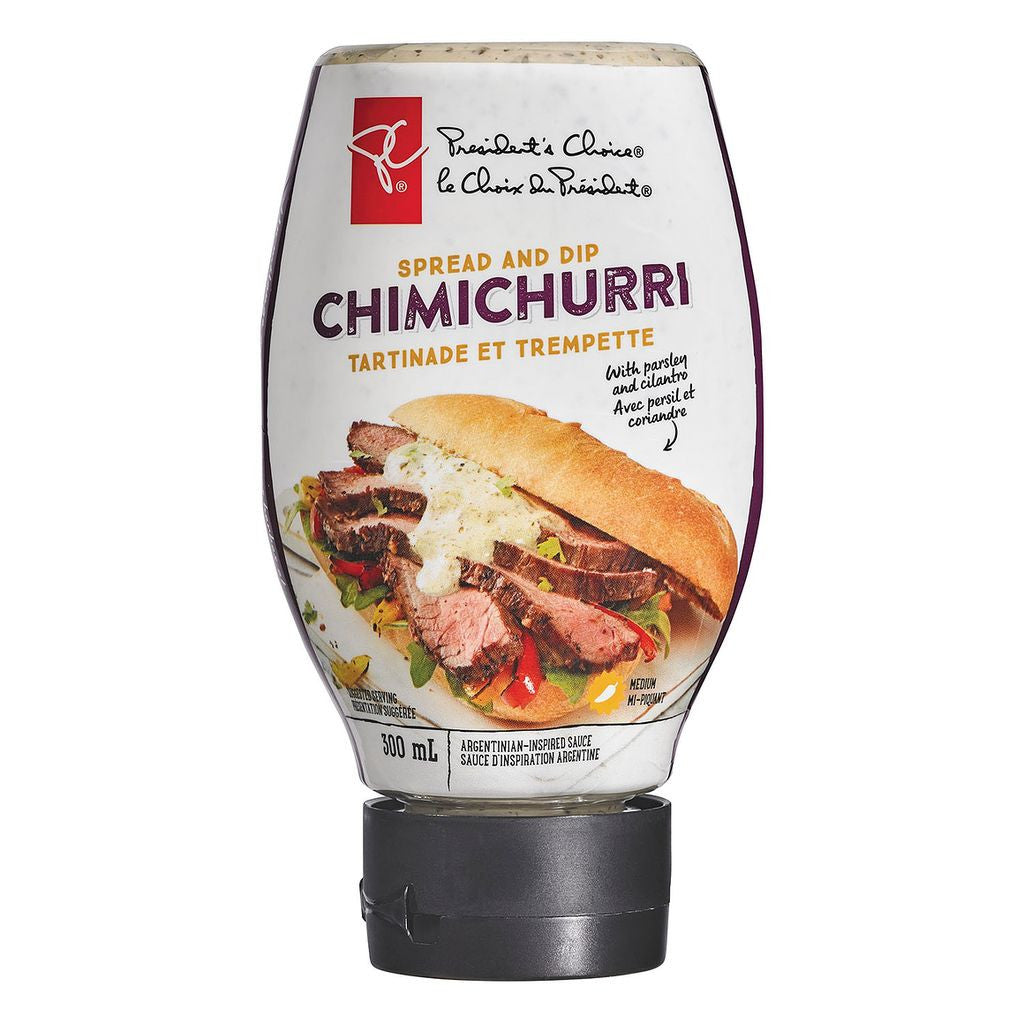 President's Choice, Chimichurri Spread and Dip, 300ml/10.1oz., (2 Pack) {Imported from Canada}