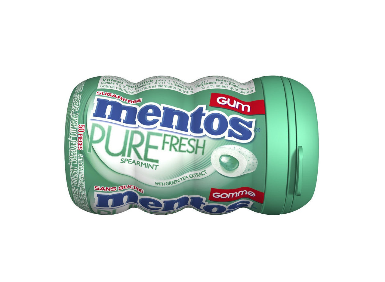 Mentos Pure Fresh Gum, Spearmint, Pack of 6 {Imported from Canada}