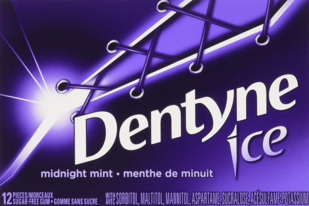 Dentyne Ice Midnight Mint Chewing Gum, 12 Count, 144 pieces (Total) {Imported from Canada}