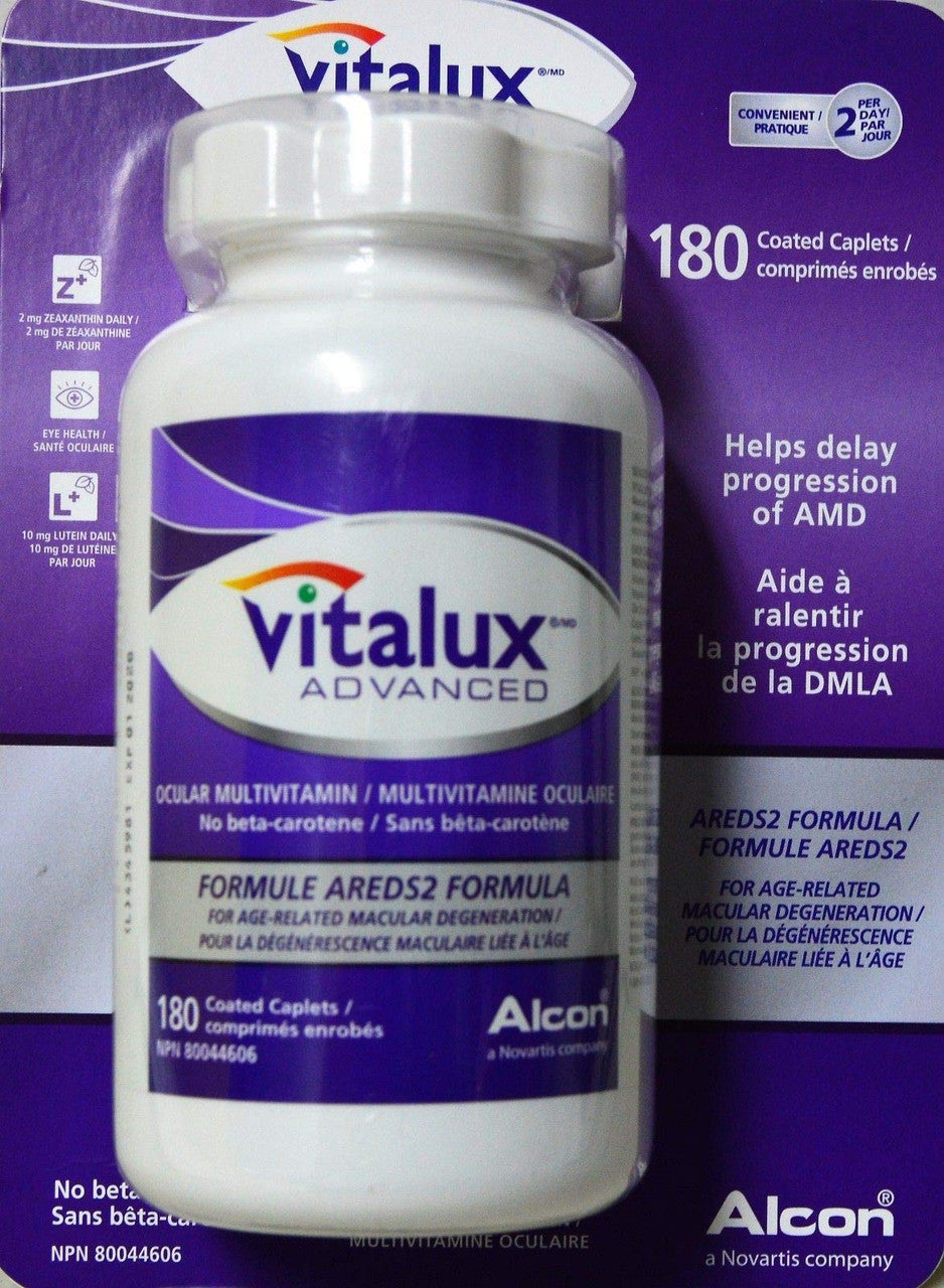 Vitalux Advanced Ocular multivitamin/No beta-carotene/Formula Areds2, 180 coated caplets