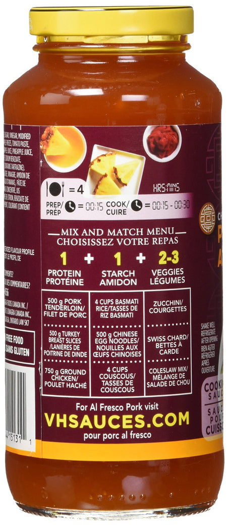 VH Pineapple Cooking Sauce (12 Count), 341ml/11.5oz., Jars, {Imported from Canada}