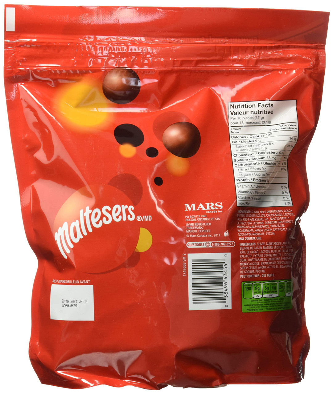 Mars Maltesers Celebration Size 800g/1.7lbs. Bag {Imported from Canada}