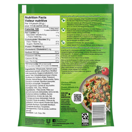 Knorr Sidekicks Fettucine Alfredo Pasta 133g/4.7oz, 8-Pack {Imported from Canada}