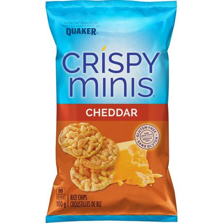 Quaker Crispy Minis Rice Chips Cheddar 100g/3.5 oz., {Imported from Canada}