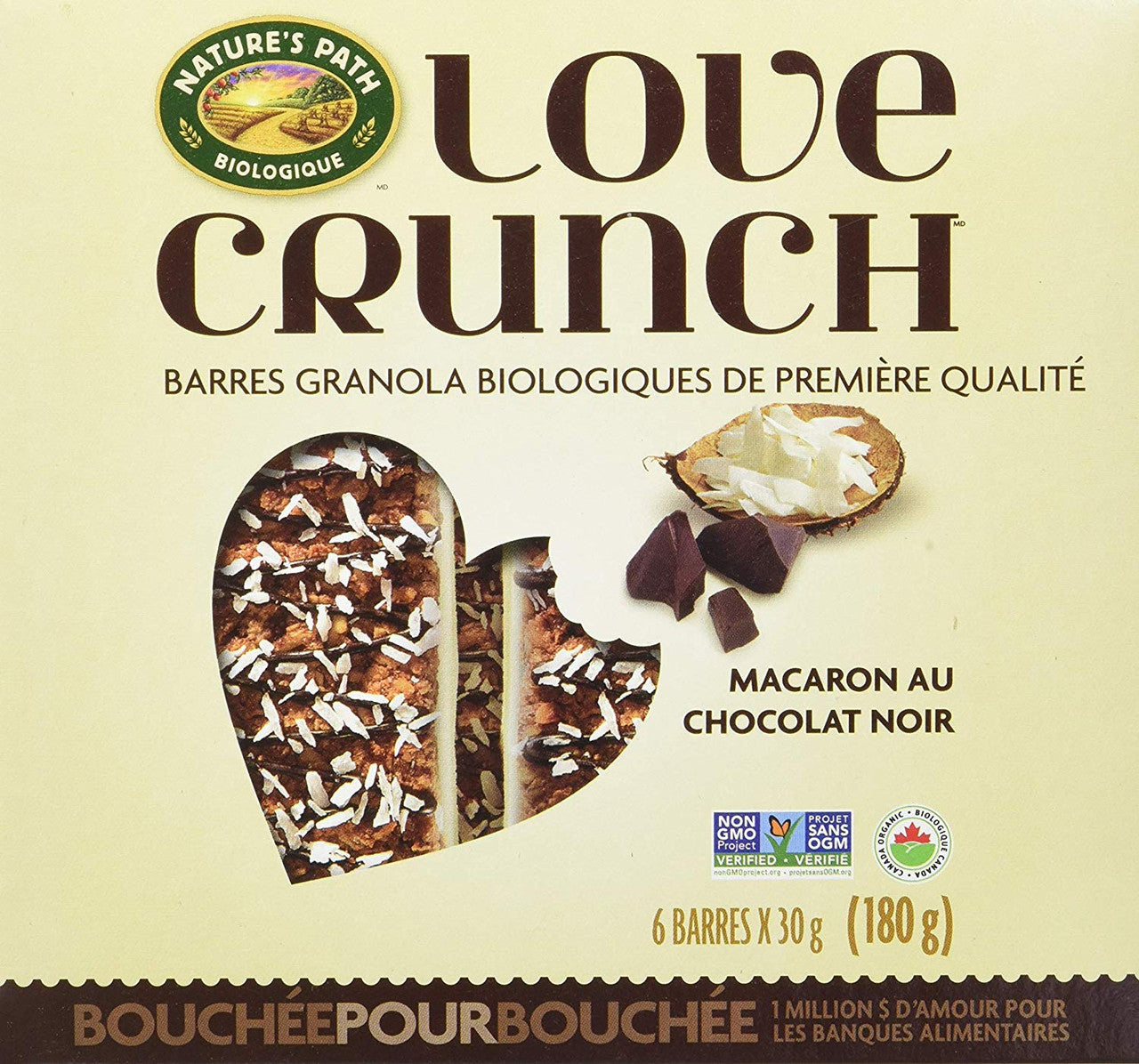 Nature's Path, Organic Granola Bar, Love Crunch Chocolate Macaroon, 180g/6.3oz., {Imported from Canada}