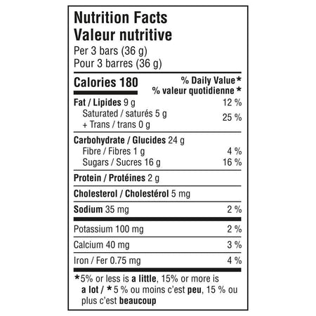 Nestle Coffee Crisp Snack Size Bars Nutrition Facts