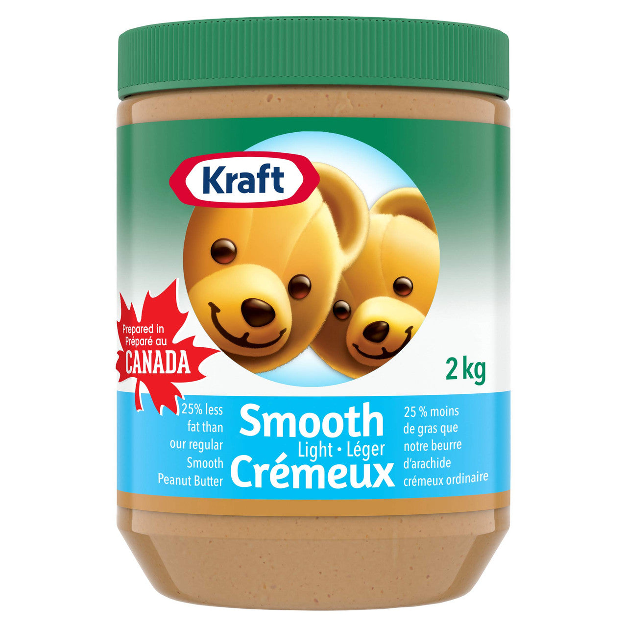 Kraft Peanut Butter Smooth - Light,  2kg/4.4 lbs (Imported from Canada)