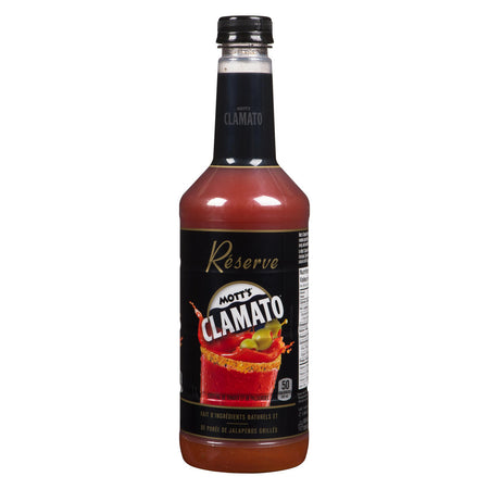 Mott's Clamato Reserve, Tomato Clam Caesar Cocktail, 1 L/35 fl.oz. Bottle {Imported from Canada}