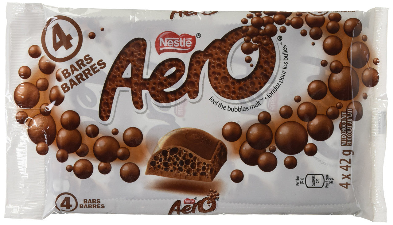 Nestle Aero Milk Chocolate Bar-pack 4 Pack {Imported from Canada}
