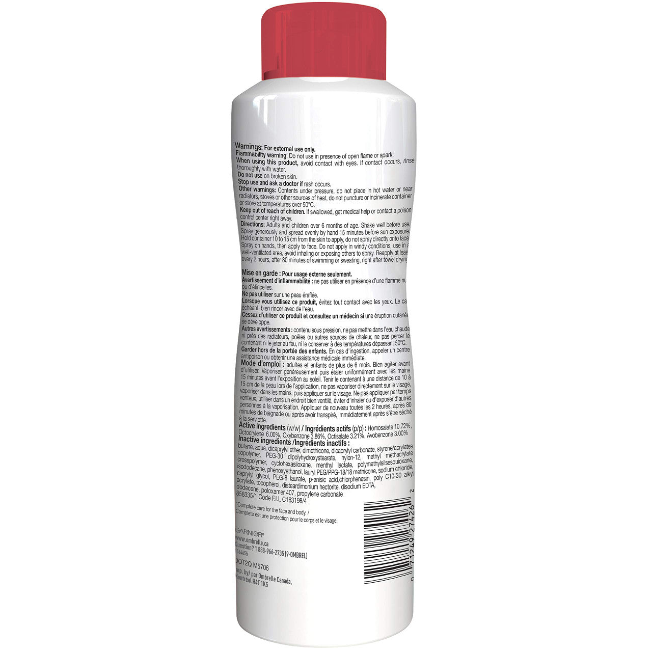 Garnier Ombrelle Complete Body Sun Protection Lotion Spray SPF 60, 142g