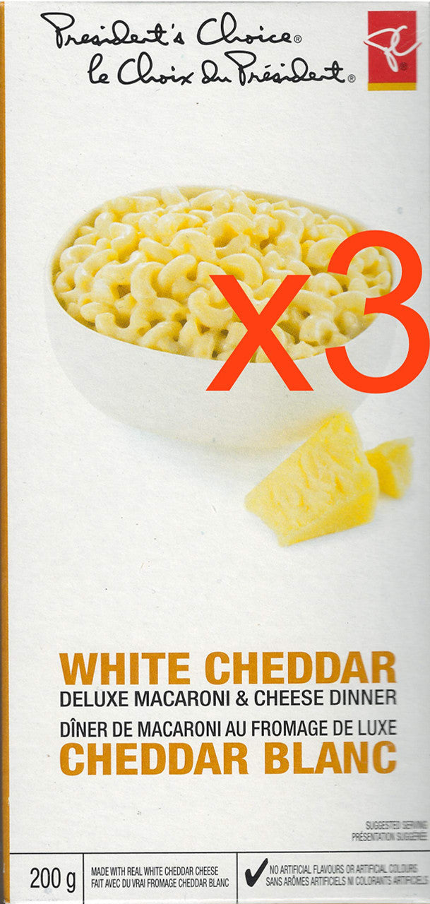 PC White Cheddar Deluxe Mac & Cheese Dinner (3 Boxes) 200g {Imported from Canada}