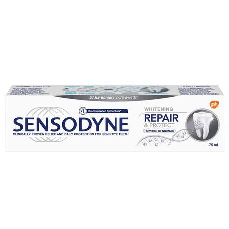 Sensodyne with Novamin, Whitening, Repair & Protect 75mL (Canadian)