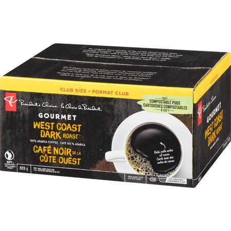 President's Choice Single Serve Keurig Pods, Gourmet West Coast Dark Roast, 72ct (Imported from Canada)