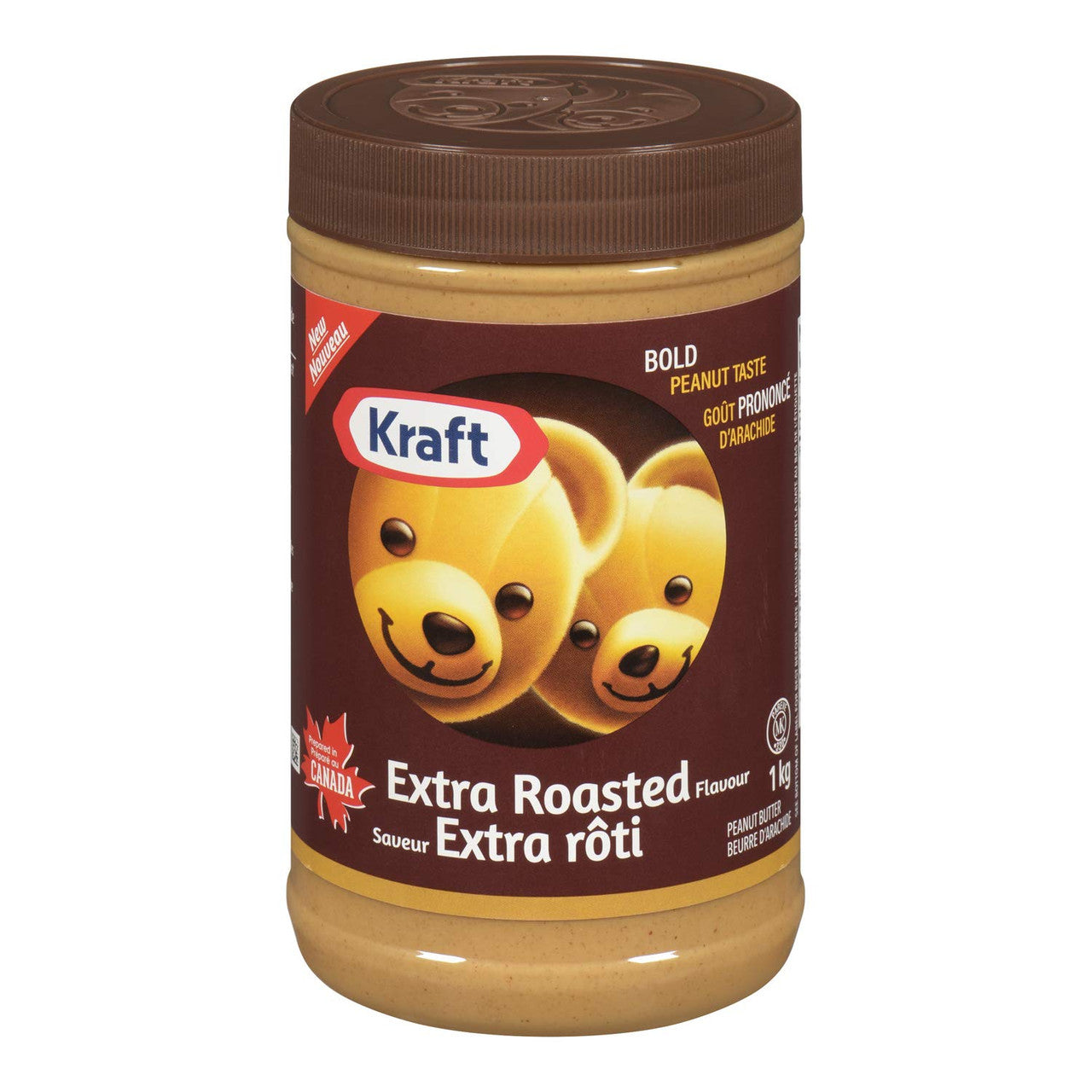 Kraft Extra Roasted Peanut Butter, 1Kg/2.2 lbs., (Pack of 12), {Imported from Canada}