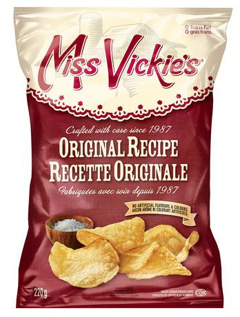 Miss Vickie's Kettle Cooked Original Potato Chips 220g/7.8 oz {Imported from Canada}
