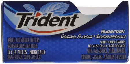 Trident Original Chewing Gum, 12 Pack (14 Pieces Each) {Imported from Canada}