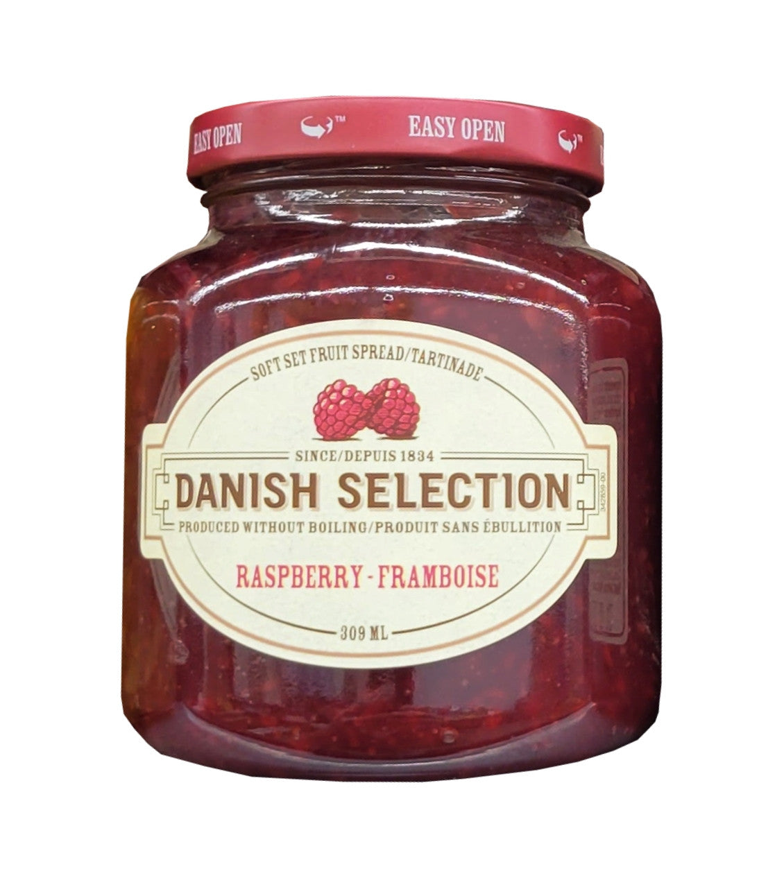 Danish Selection Raspberry Fruit Spread, 309mL/10.8 oz., Jar {Imported from Canada}