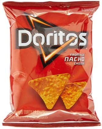 Box of Doritos Nacho Cheese Chips (48ct x 45g/1.6oz) (Imported from Canada)