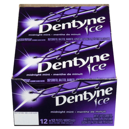 Dentyne Ice Bubble Gum, Midnight Mint, 12 Count {Imported from Canada}