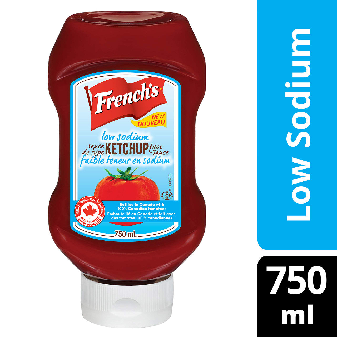 French's, Tomato Ketchup, Low Sodium, 750ml/25.4oz. (Imported from Canada)