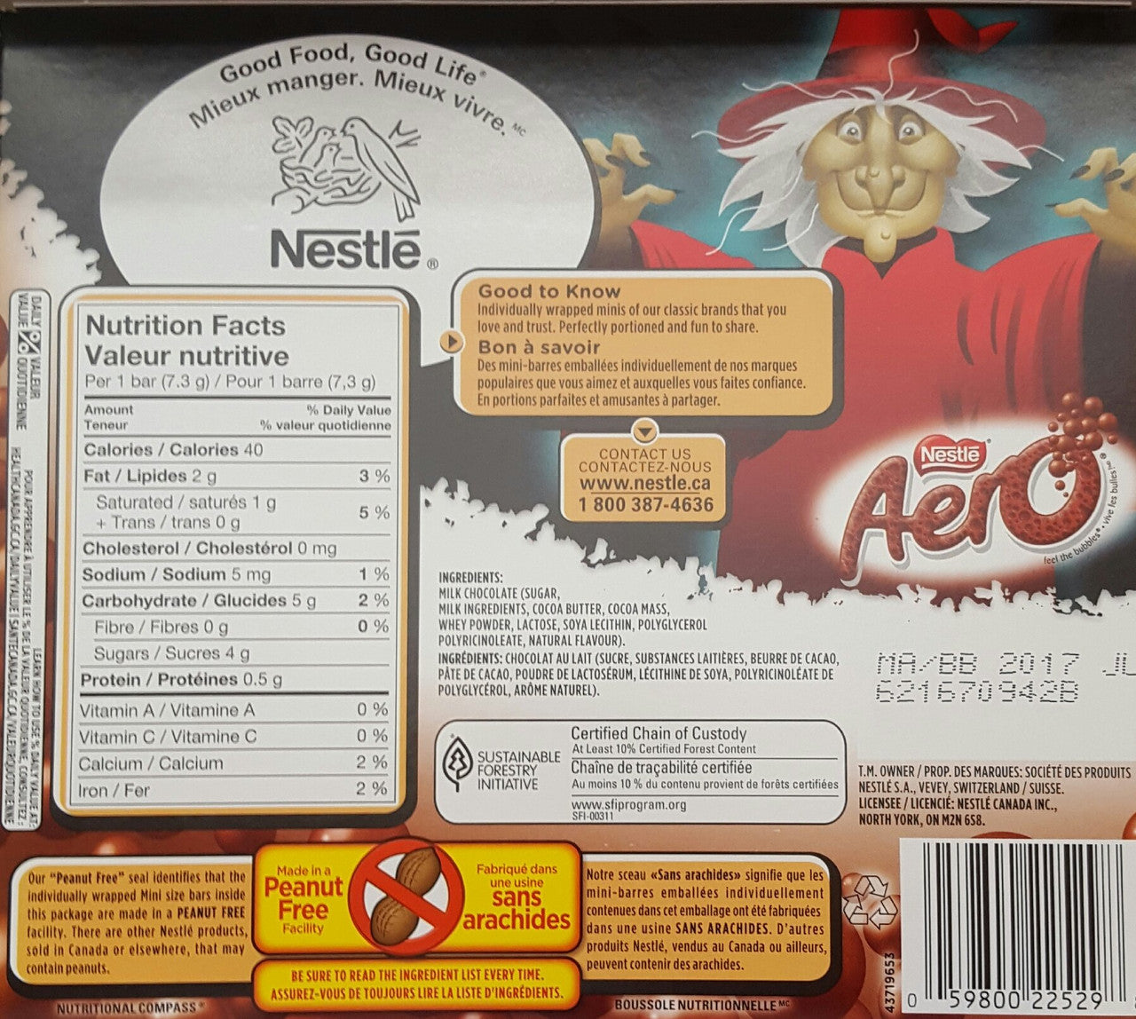 Nestle Scaero 30 Pk Aero Snack Size Halloween Bars {Imported from Canada}