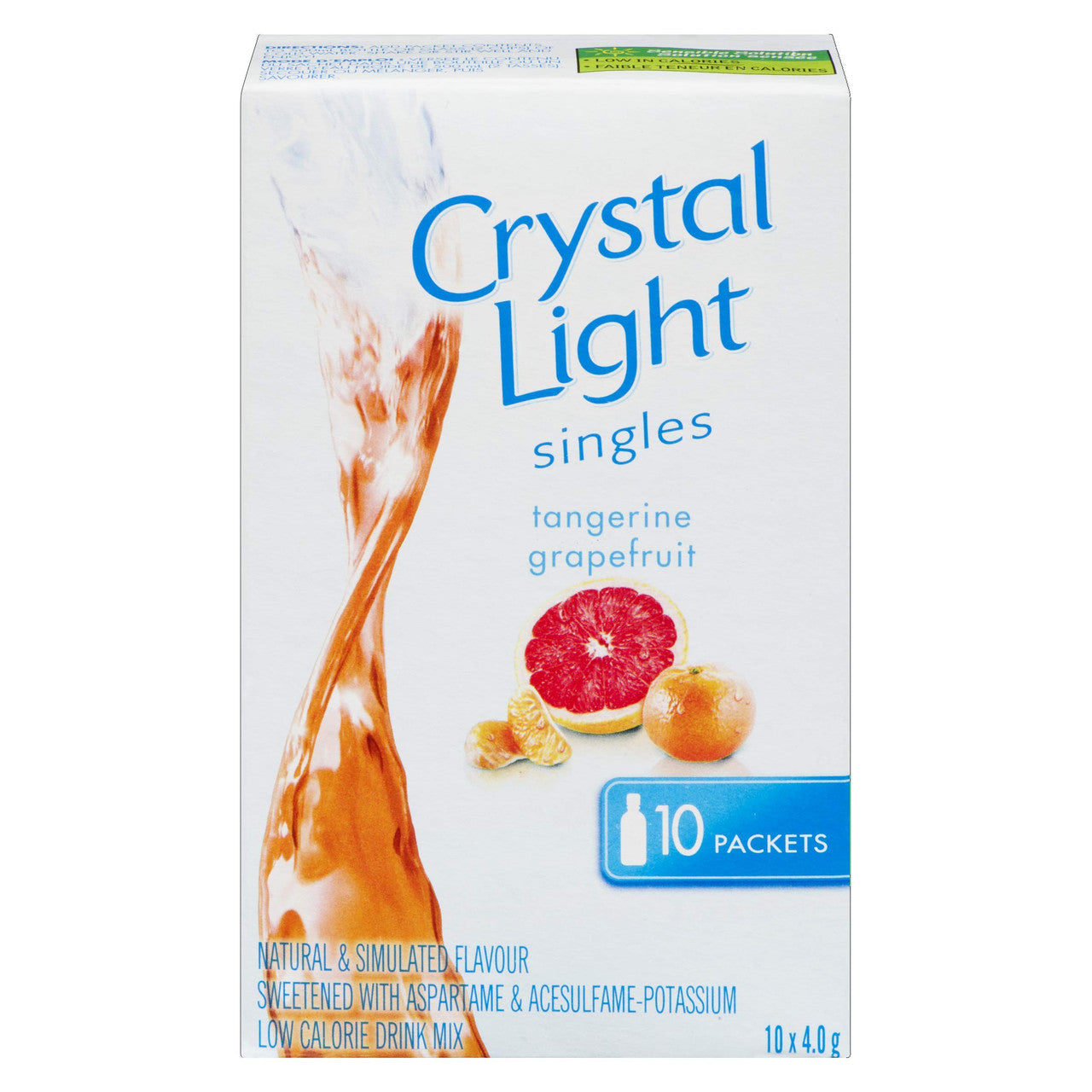 Crystal Light Singles, Tangerine Grapefruit, 120 Packets (12 Boxes of 10 Packets) {Imported from Canada}