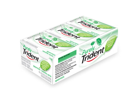 Trident Purely Trident Spearmint Chewing Gum, 12ct x 14pcs, (Imported from Canada)