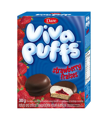 Dare Puffs Strawberry Chocolate Cookies 300g/10.6oz (Imported from Canada)