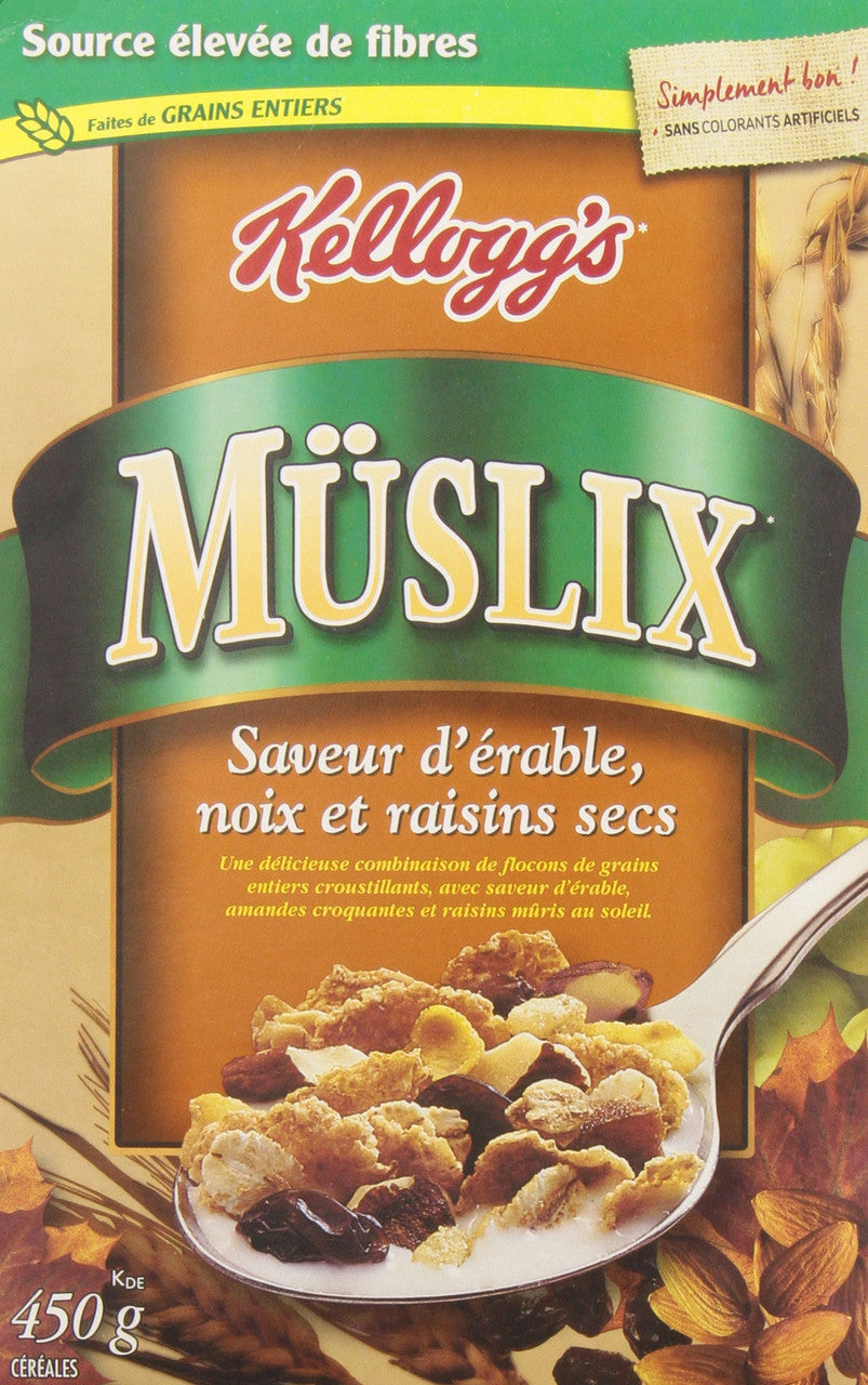 Kellogg's Muslix Maple Raisin Nut Flavour Cereal 450g/15.9oz (Imported from Canada)